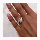 Classic 2.0 CT Radiant Moissanite Engagement Ring with Three Stone Design 4