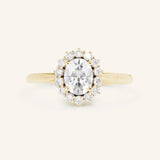 Stunning 1 CT Oval Moissanite Engagement Ring With Halo Design 1