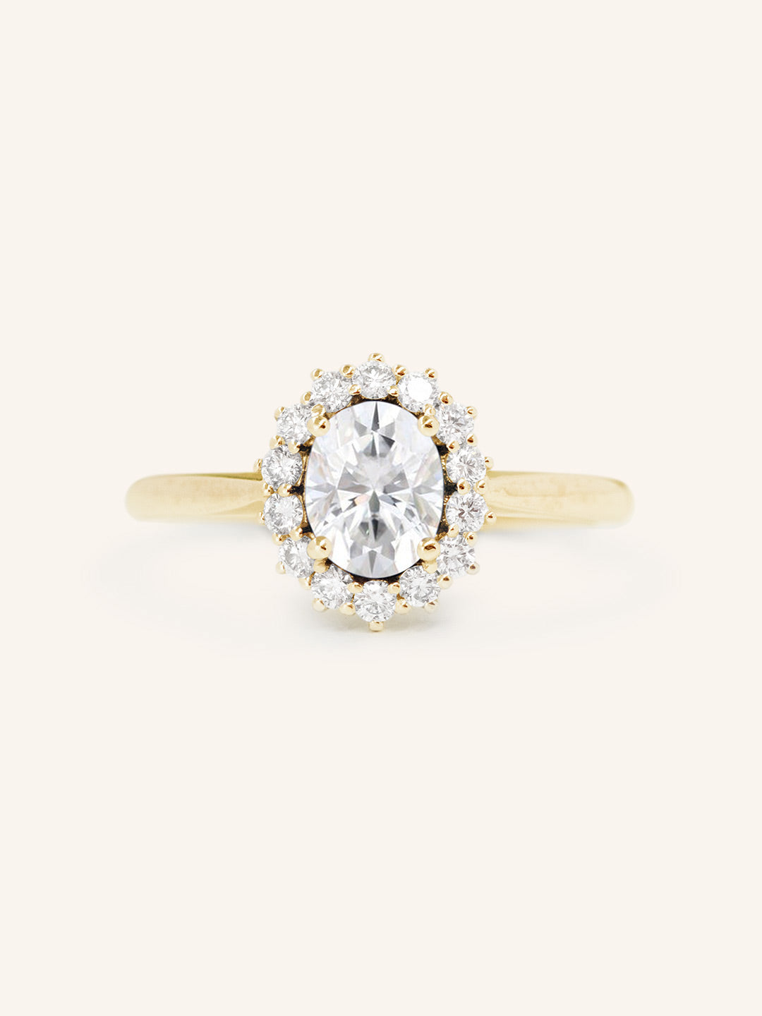 Stunning 1 CT Oval Moissanite Engagement Ring With Halo Design 1