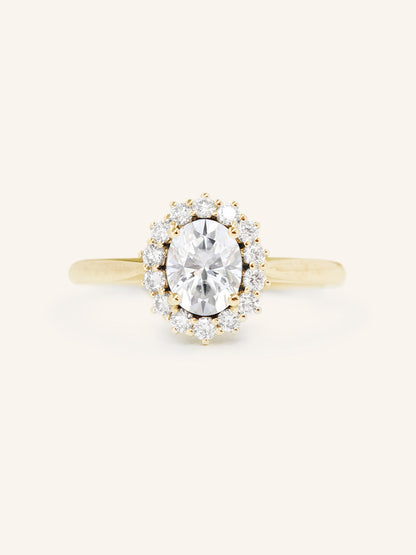 Stunning 1 CT Oval Moissanite Engagement Ring With Halo Design 1