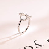 Stunning 0.2 TCW Round Moissanite Stones Heart Shaped Wedding Bands 3