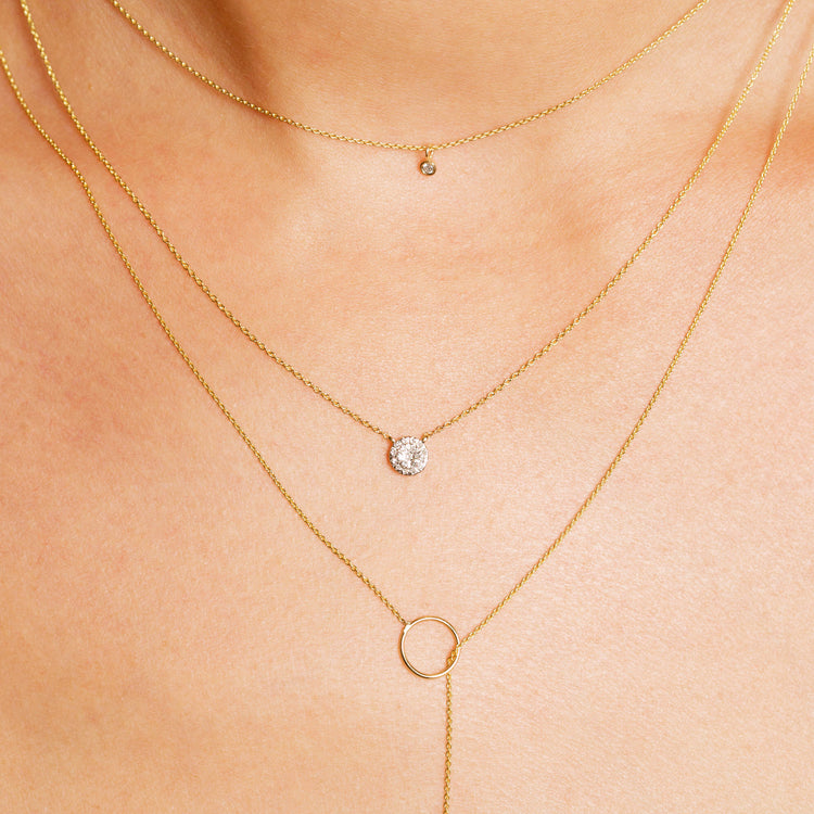 0.50 CT Round Moissanite Diamond Cluster Pendant Necklace in Solid Gold 8