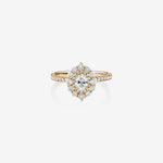 Stunning 0.9 CT Oval Moissanite Engagement Ring Halo & Pave Design 1