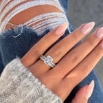 Stunning 3.0 CT Emerald Moissanite Engagement Ring Semi Pave Design 6