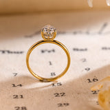 Stunning 3.0 CT Pear Moissanite Engagement Ring with Hidden Halo Design 3
