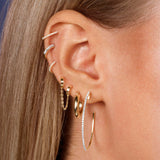 2.0 TCW Round Cut Moissanite Large Hoops Earrings in Gold 8
