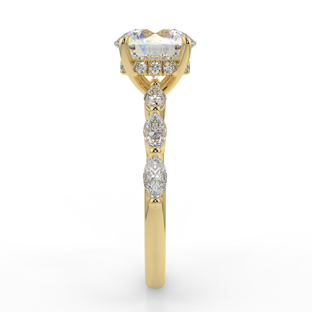 Stunning 2.0 CT Round Moissanite Engagement Ring with Hidden Halo & Pave Design 2