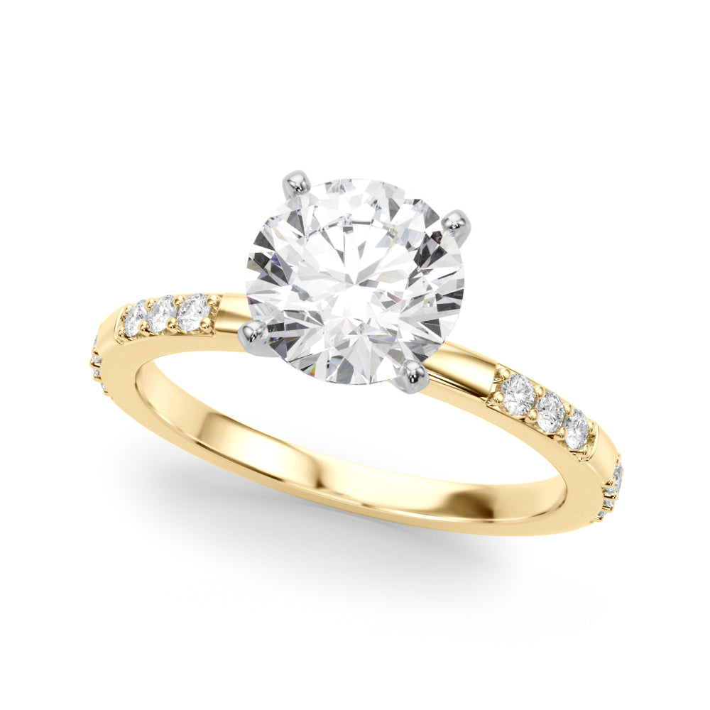 Stunning 0.50-1.50 CT Round Moissanite Engagement Ring With Two Tone & Pave Design 2