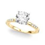 Stunning 0.50-1.50 CT Round Moissanite Engagement Ring With Two Tone & Pave Design 2