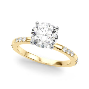 Stunning 0.50-1.50 CT Round Moissanite Engagement Ring With Two Tone & Pave Design