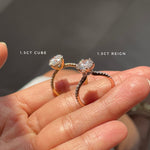 Stunning 1.0 CT Round Moissanite Engagement Ring with Hidden Halo & Pave Design 12