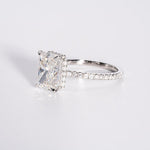 Stunning 4.0 CT Radiant Cut Moissanite Engagement Ring with Hidden Halo & Pave Design 5