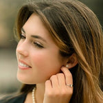 0.30 TCW Round Cut Moissanite Floral Stud Earrings in Gold 5