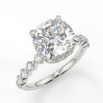 Stunning 1.0 CT Cushion Moissanite Engagement Ring with Hidden Halo & Pave Design 5