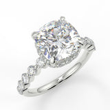 Stunning 1.0 CT Cushion Moissanite Engagement Ring with Hidden Halo & Pave Design 5