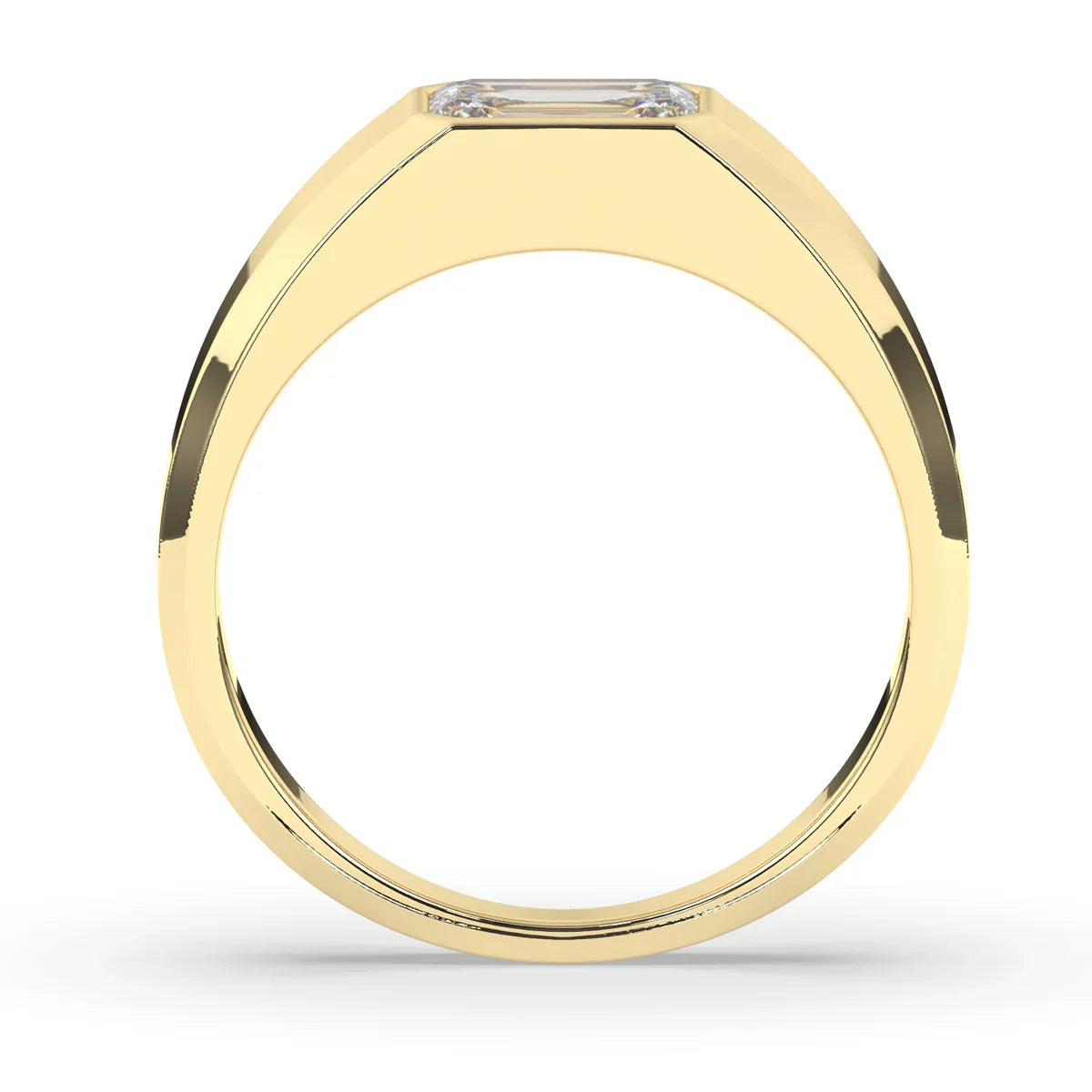 Delicate 0.40 CT Moissanite solitaire Men's Wedding Band with Emerald Cut Stones in Solid Gold 6