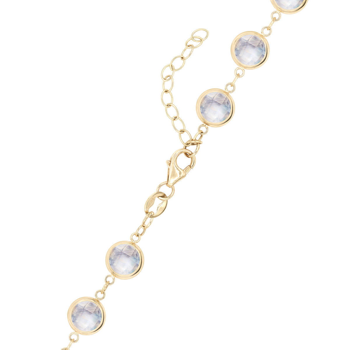 Round Moonstone Lab Made Diamond- June Birthstone Choker Necklace 4