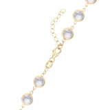 Round Moonstone Lab Made Diamond- June Birthstone Choker Necklace 4