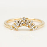 Stunning 0.20 CT Round & Baguette Moissanite Stones Cluster Curved Wedding Bands 1