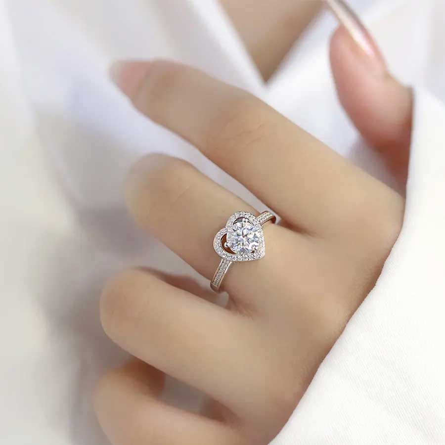 Round Cut Halo and Channel Pave Style Cubic Zirconia in 925 Sterling Silver Ring 2