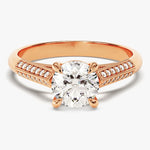 Stunning 1.0 CT Round Moissanite Engagement Ring with Knife Edge Design 5