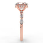 Stunning 2.11 CT Oval Moissanite Engagement Ring with Hidden Halo Halo & Pave Design 10