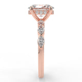 Stunning 2.11 CT Oval Moissanite Engagement Ring with Hidden Halo Halo & Pave Design 10