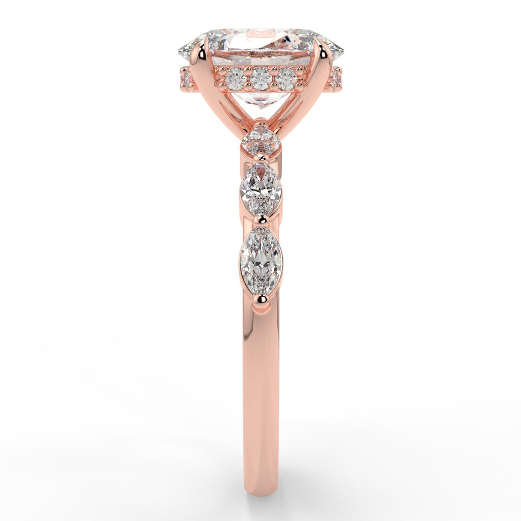 Stunning 2.11 CT Oval Moissanite Engagement Ring with Hidden Halo Halo & Pave Design 10