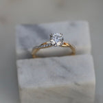 0.89 CT Round Cut Twisted Shank Pave CVD E/VS1 Diamond Engagement Ring 1