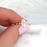 Stunning 1 CT Marquise Moissanite Engagement Ring With Dainty Design 5