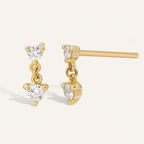 0.20 TCW Round Cut Moissanite Studs Earrings in Gold