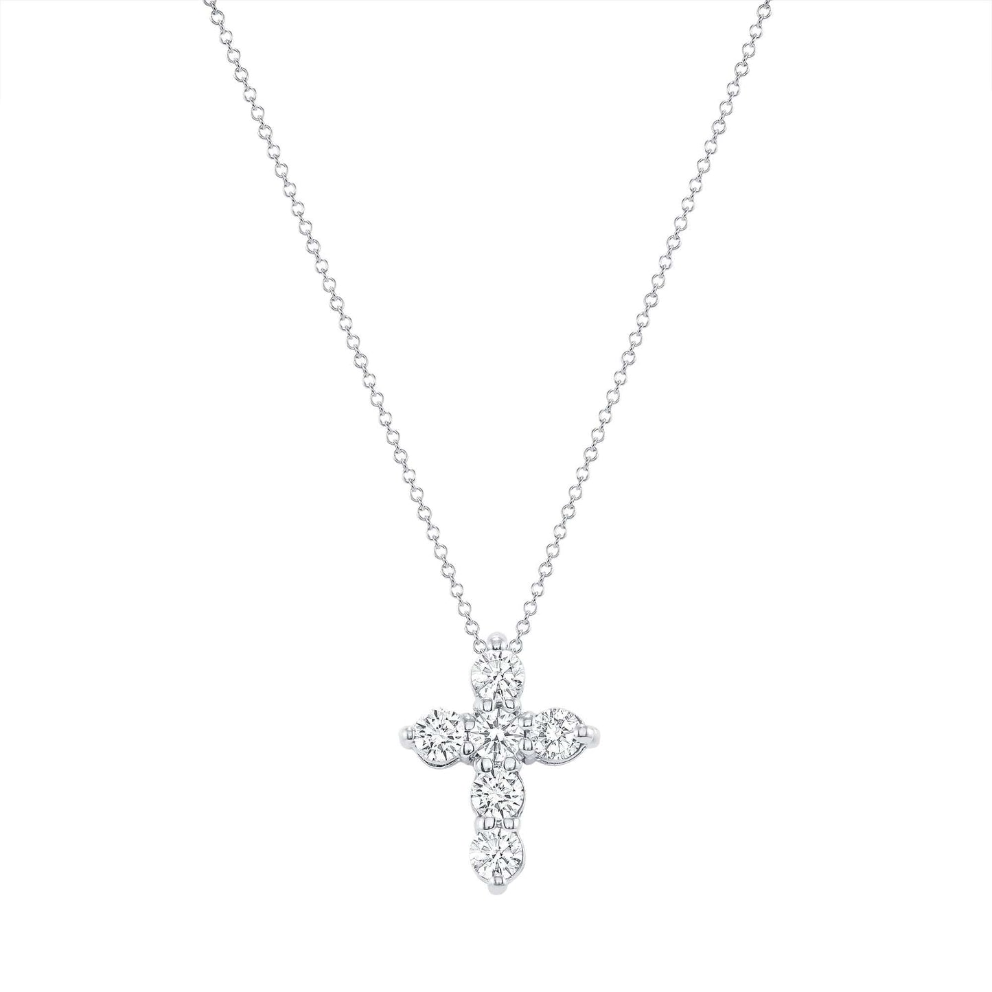 0.50 TCW Round Cut Moissanite Diamond Cross Pendant Necklace in Solid Gold 3