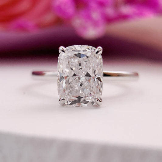 Stunning 2.0 CT Cushion Moissanite Engagement Ring with Solitaire Design 1