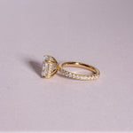 Classic 3.0 CT Cushion Moissanite Engagement Ring with Hidden Halo & Pave Design 6