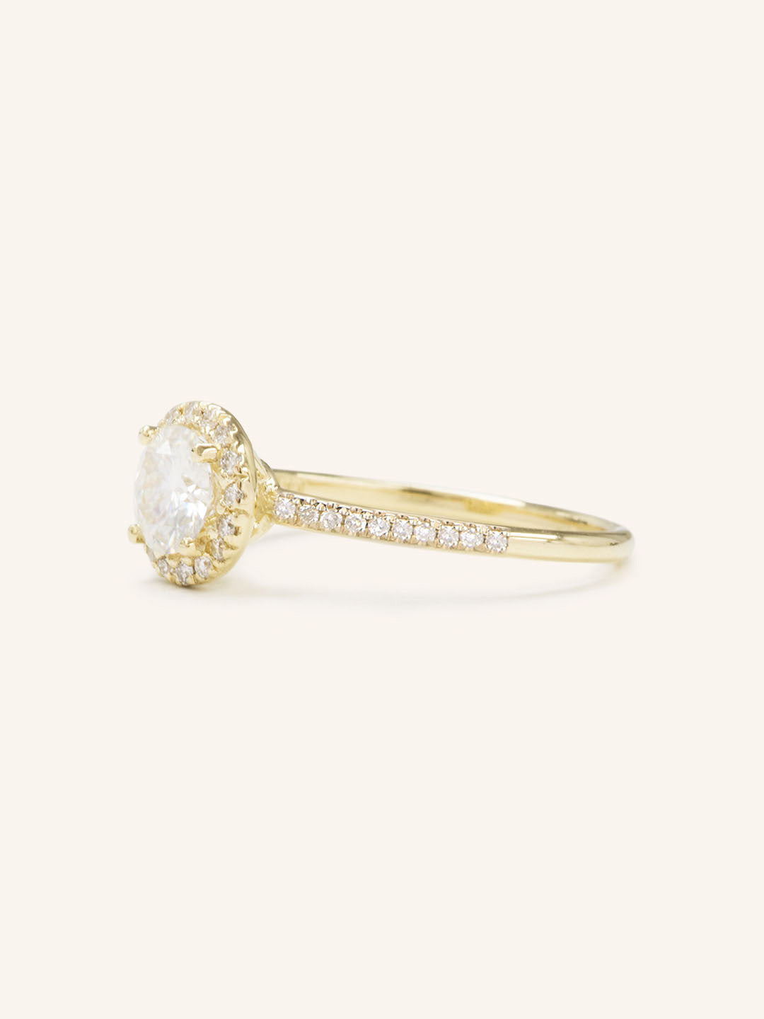 Stunning 1.0 CT Round Moissanite Engagement Ring with Halo & Pave Design 2