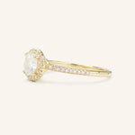 Stunning 1.0 CT Round Moissanite Engagement Ring with Halo & Pave Design 2