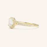 Stunning 1.0 CT Round Moissanite Engagement Ring with Halo & Pave Design 2