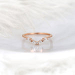 Stunning 0.15 TCW Marquise & Round Stones Curved Wedding Bands 1