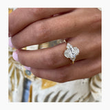Stunning 2.5 CT Oval Moissanite Engagement Ring in a Cluster Design 6