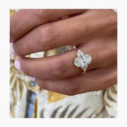 Stunning 2.5 CT Oval Moissanite Engagement Ring in a Cluster Design 6