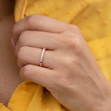 Stunning 0.2 TCW Round Moissanite Stone in Half Eternity Wedding Bands 4