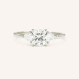 Stunning 2 CT Cushion Moissanite Engagement Ring with Three Stone Design 4