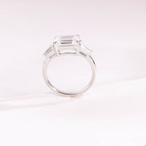 Stunning 1.0 - 2.0 CT Emerald Moissanite Engagement Ring with Three Stone Design 6