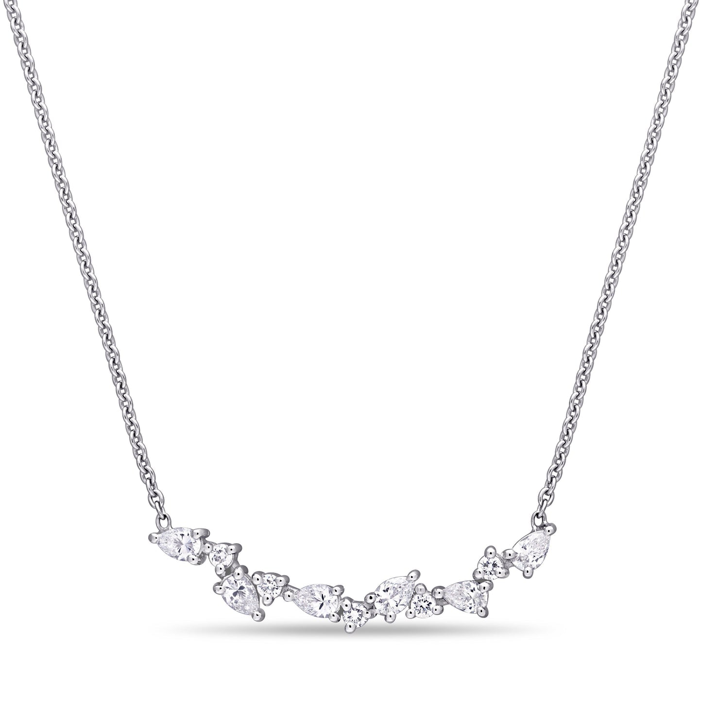 Round Cut Cubic Zirconia in 925 Sterling Silver Necklace 8