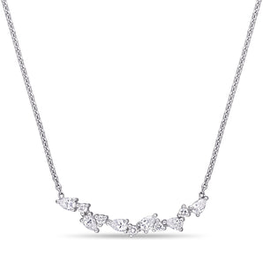 Round Cut Cubic Zirconia in 925 Sterling Silver Necklace