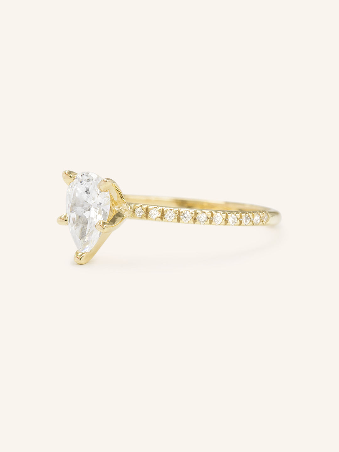 Stunning 1.5 CT Pear Moissanite Engagement Ring with Pave Design 2