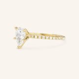 Stunning 1.5 CT Pear Moissanite Engagement Ring with Pave Design 2