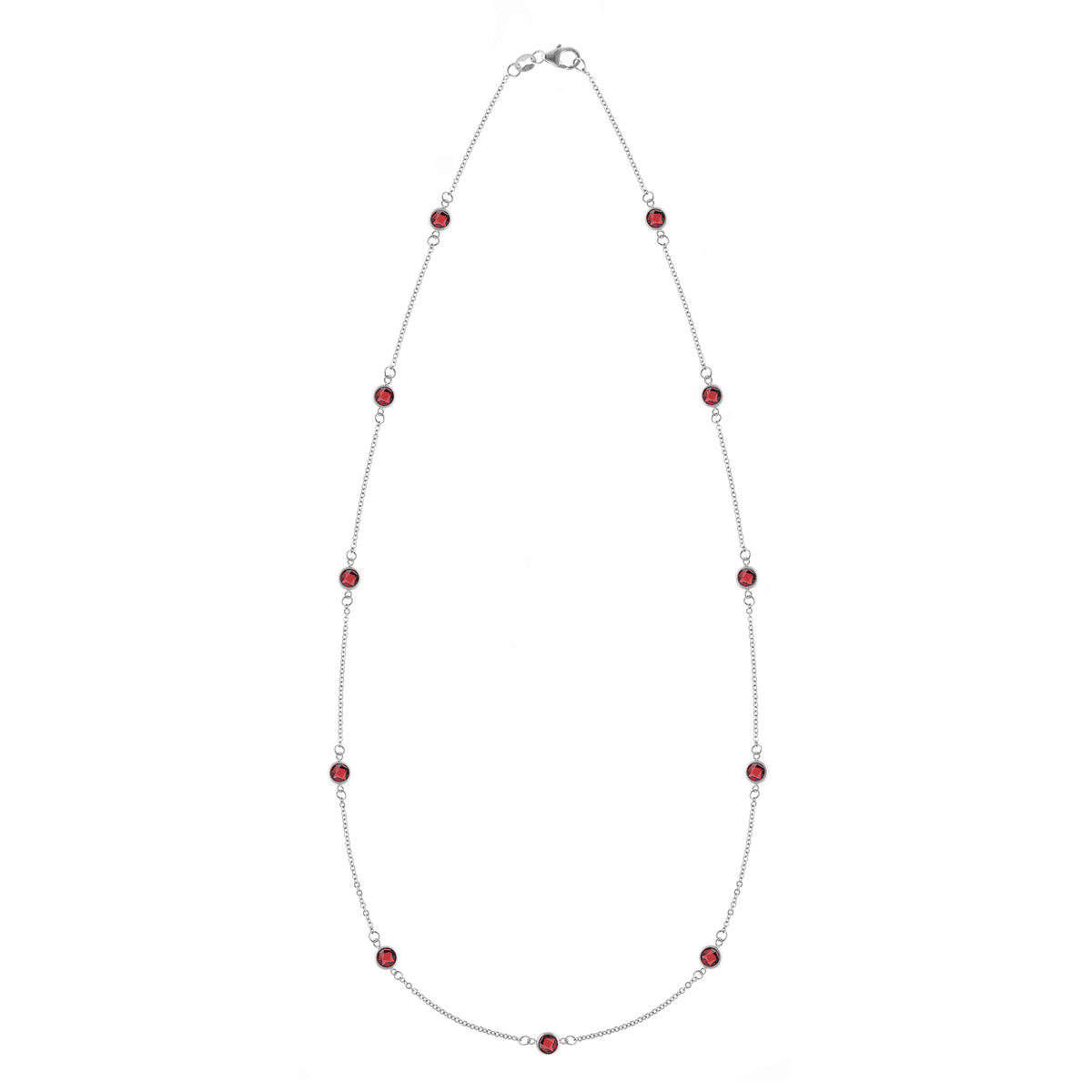 2.75 TCW Round Garnet Lab Made Diamond-January Birthstone Necklace 5