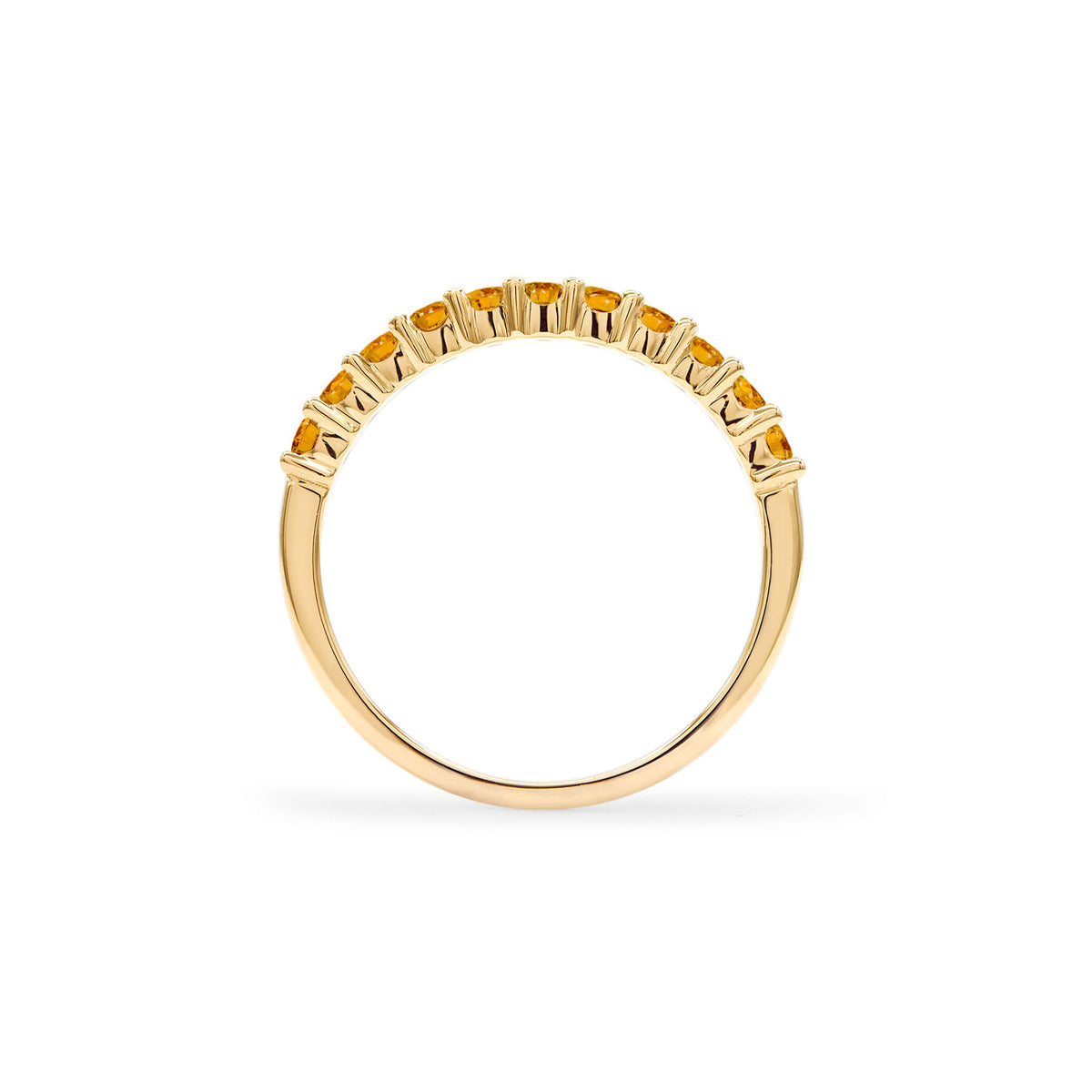 1.32 TCW Round Citrine Lab Made Diamond- November Birthstone Eternity Wedding Band 4
