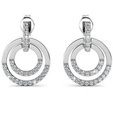 Round Cut Cubic Zirconia in 925 Sterling Silver Earrings 3